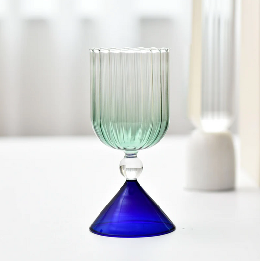 Blue Oasis Retro Wine Glass 💙